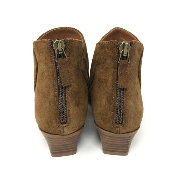 Aquatalia Ankle Booties Brown Leather Cuban Heel 7 - Picture 6 of 8